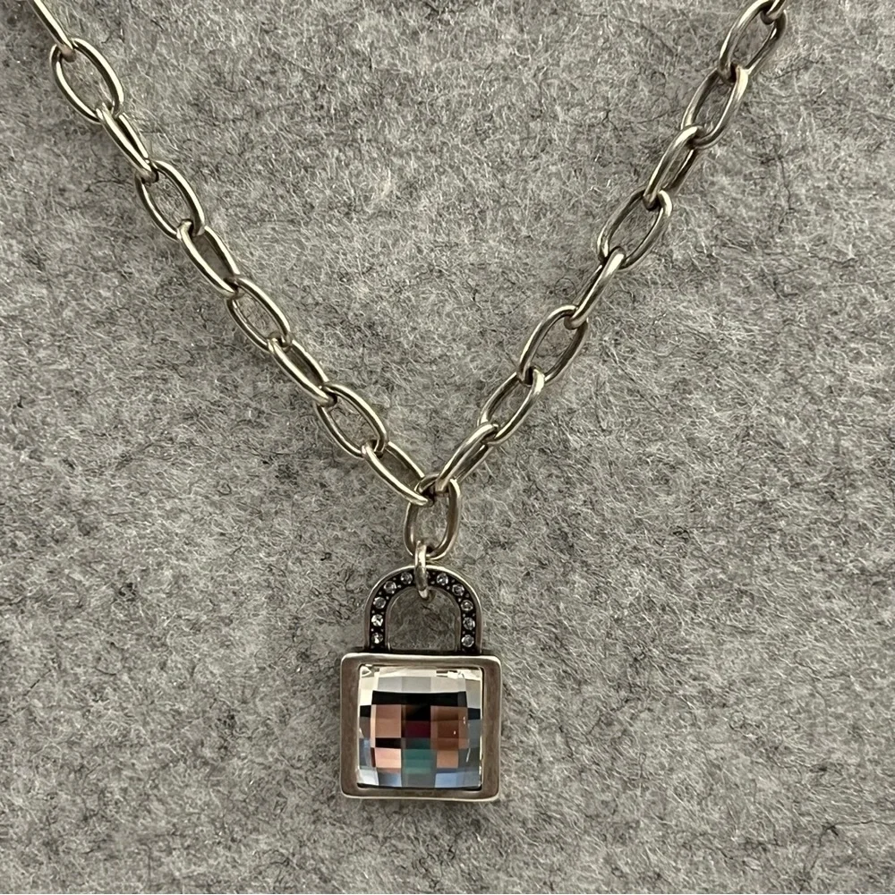 TOUCHSTONE CRYSTAL by Swarovski NECKLACE, Little Lock Necklace adjustable, NEW.